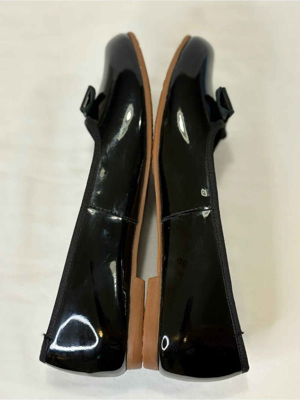Elephantito Black Patent Leather Bow Ballet Flats SZ 1 EUC